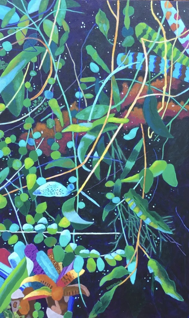 Possum Family Visits  |  26" x 42"