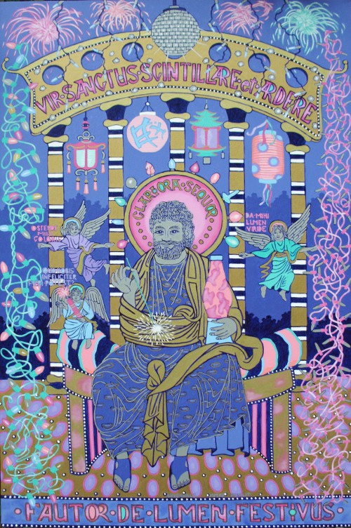 St. Sparkle & Glow, Promoter Of Festive Light  |  58" x 36"