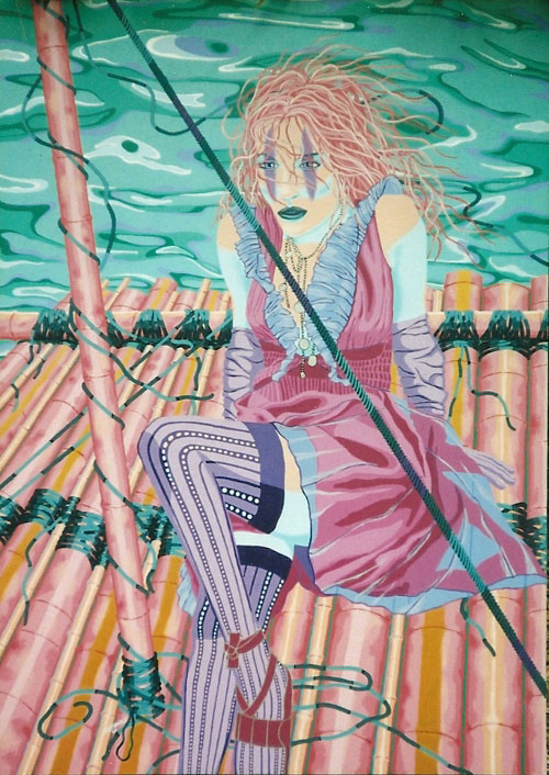 Woman On Raft "Evangeline"  |  69" x 48"